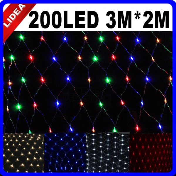 3M*2M 200 LED Garden Wedding Party Holiday Christmas Decoration Outdoor String Fairy Net Mesh Garland Light CN C-36 | Лампы и
