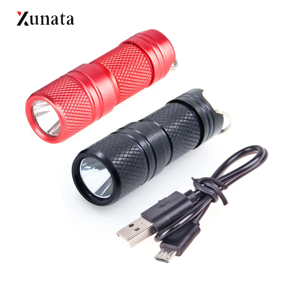 

Mini LED Flashlight USB Rechargeale Portable Keychain Torch Super Small Lanterna Aluminium Alloy XPG R5 Waterproof Lantern