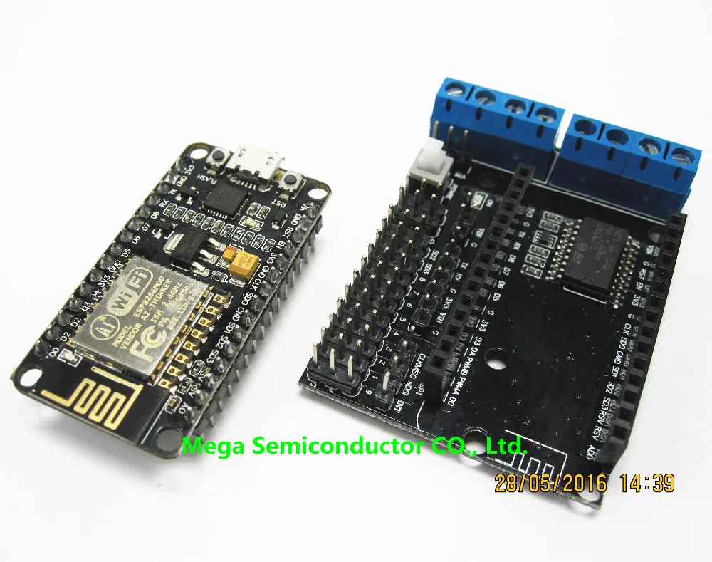 Комплект разработки NodeMCU + Motor Shield esp wifi esp8266 12e diy rc toy remote control Lua smart car Automation Kits|automation