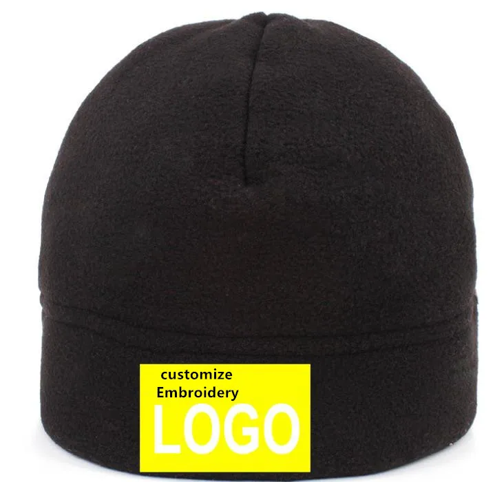 Outdoor Warm Ski Hat Men Embroidery Black Army green Winter Thicked Hats Fleeces Caps Thick fleece cap-Can Customize LOGO