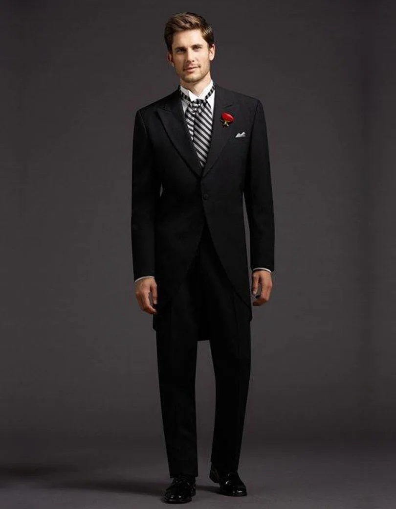 2019 специальное пальто с одной пуговицей на заказ черное джентльменское платье