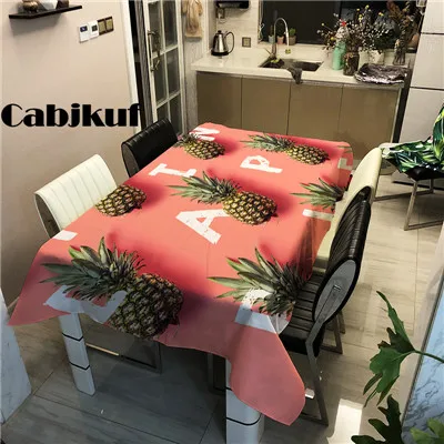 19 Декоративная скатерть с принтом ананаса в деревенском стиле, скатерть для обеденного стола, покрытие для кухни, домашний декор - Цвет: 19