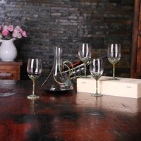 classical carved wine utensils enamel coloured lead free crystal red wine cup set sobering wine cup utensils