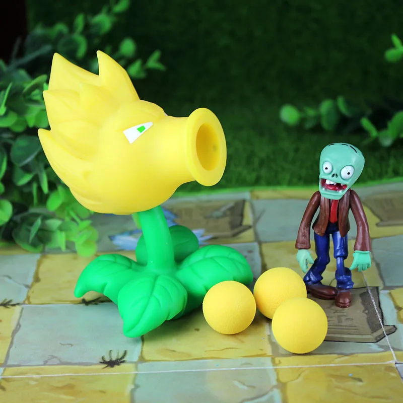 Новинка PVZ 28 стилей новая игра растения прививка Домби Peashooter ПВХ фигурка модель игрушки Аниме Фигурка горох Подсолнух Дыня 10 см - Цвет: 21