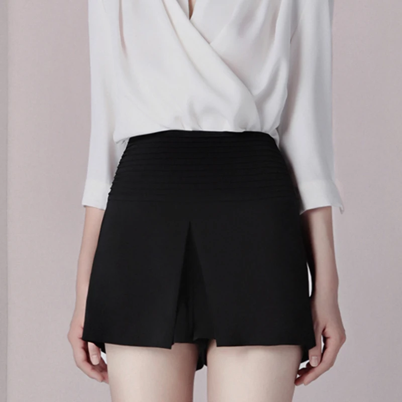 INDRESSME, новинка, Женский комплект из двух предметов, модный, глубокий v-образный вырез, длинный рукав, жемчужный Топ, сексуальный, для офиса, с мини-юбкой, повседневные комплекты
