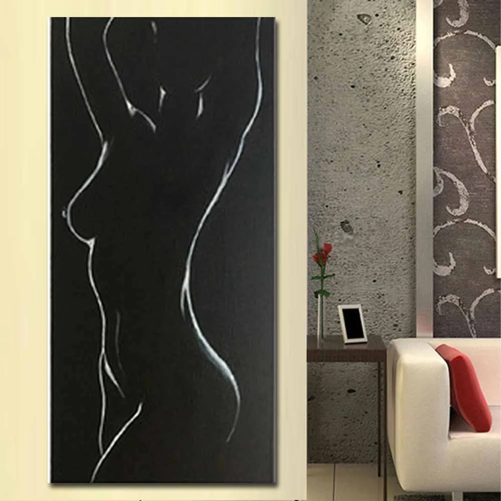

Large Figure Painting Hand Painted Simple figure Oil Canvas Painting Astract Nude Wall Picture Living Room Entrance Wall Decor