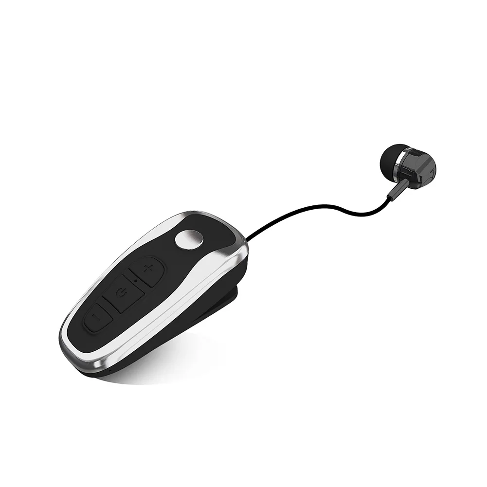 Black Silver Q7 беспроводные удобные Bluetooth 4,1 наушники стерео наушники с голосовым помощником отчет в ухо выдвижной тросик Бизнес Шея клип дизайн - Цвет: Black Silver