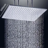 square rainfall shower head 304 stainless steel brushed high quality ceiling water saving showerhead high pressure 24