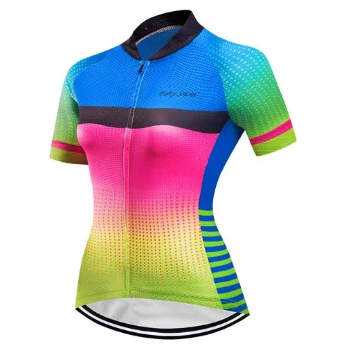 COLOR 13 Дышащий женский набор Джерси для велоспорта, одежда для велоспорта mtb maillot, одежда для велоспорта, платье с коротким рукавом, форма для триатлона, комплект для костюма - Цвет: COLOR 13