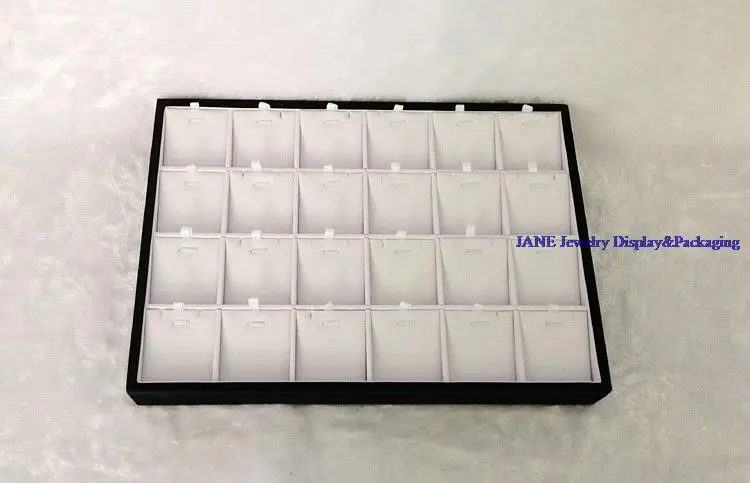 

Free Shipping Jewelry Display Wholesale 2 pcs/lot Pendant Earrings Display Tray Holder Black White 24 Cell Pendant Display Box