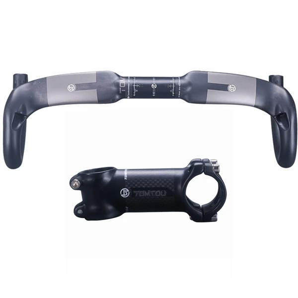Handlebar Stem TOMTOU Высокое качество углеродного волокна дорожный руль велосипеда+ подседельный штырь велосипеда+ руля велосипеда для дороги детали для велосипеда-TX7T67 - Цвет: Handlebar Stem
