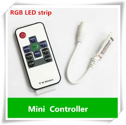 

DC 5V-24V 12A / 3 channels Mini Wireless RF RGB LED strip Controller By DHL 100pcs