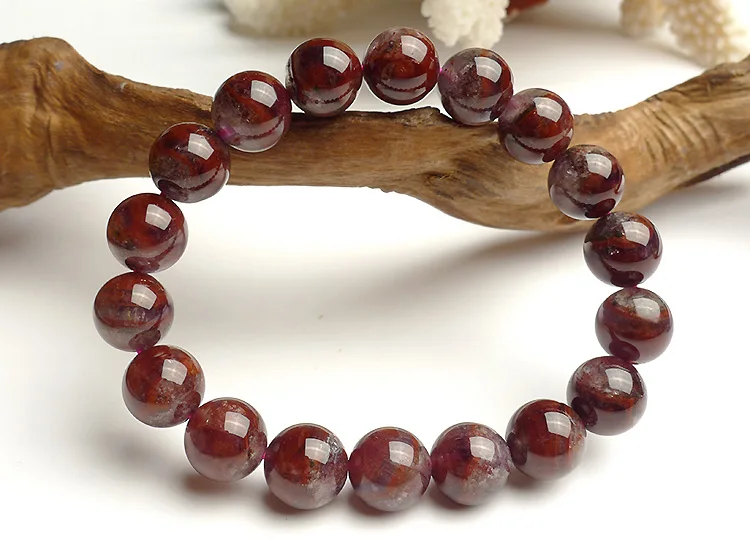 Топ Натурал Канада Ауралайт 23 Красно-фиолетовый 11мм Круглые Бусины Браслет Кристалл Женщины Мужчины Модные Камни Ювелирные Изделия АААААА на.