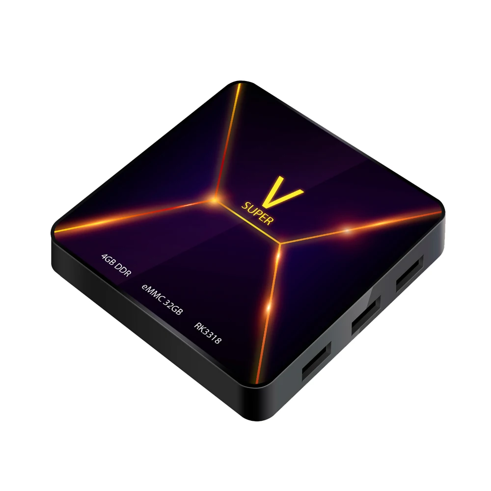 

New Android 9.0 TV Box RK3318 Ram 4GB Rom 32GB Smart Internet Set Top Box 2.4G WIFI Bluetooth Support Super V
