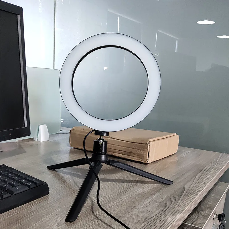 Кольцевой светильник Tycipy для селфи студийная LED лампа 14 см 20 со штативом