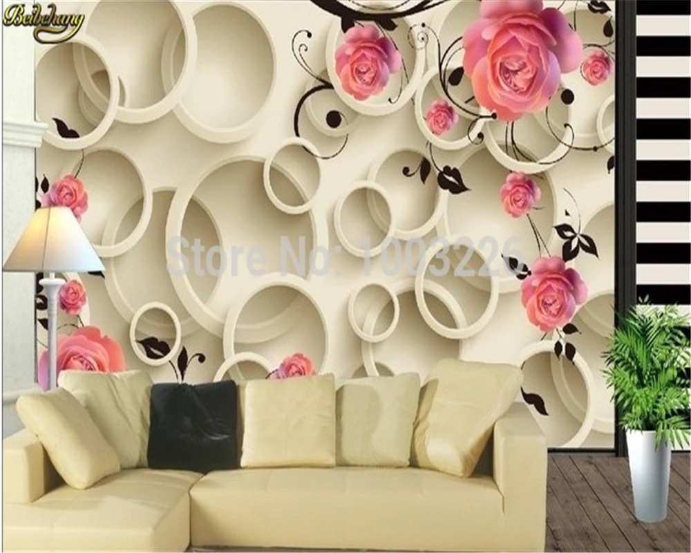

beibehang wallpaper for walls Customize any size papel de parede murals roll for walls Circle flower photo wall paper