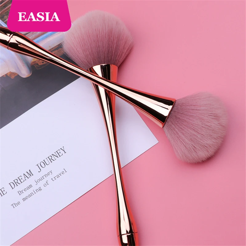 Rosegold Powder Makeup Brush Dense Soft Big Blush for Loose Compact Make up Fan with Box | Красота и здоровье