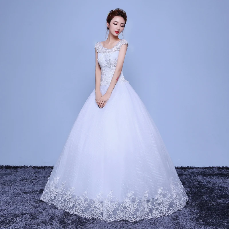 Velnosa High Quality Vestido De Noiva 2016 Korean Style Lace Appliques Beauty Bride Sweetheart Wedding Dress Simple Casamento | Свадьбы и