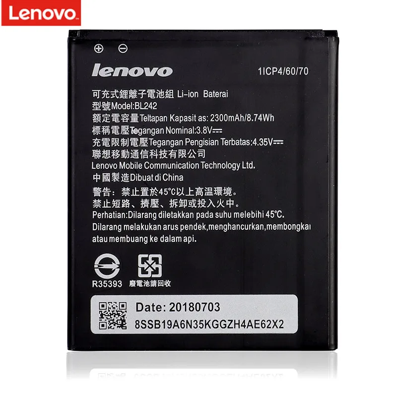 Оригинальный аккумулятор BL242 Lenovo Lemeng K3 K30 T W E K10E70 A3580 A3860 A3890 A3900 A3910 A3910e70 A3910t30