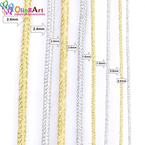 OlingArt 0,8 мм1,0 мм2,0 мм2,4 мм Золотая Серебряная нить цветная линия китайский узел веревочный шнур веревка линия провода Сделай Сам Изготовление ювелирных изделий