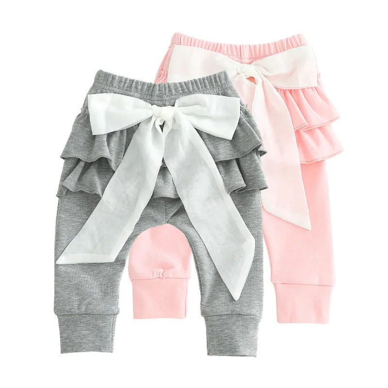 

Baby Pants Girl Trousers Cotton Kids Pants Long Legs Big Bow Funny Pants for Baby Girl Spring Summer Baby Clothing Cute Pink