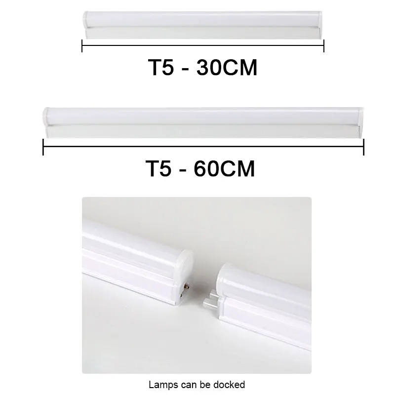 YSI 220V 230V 240V светодиодный трубки T5 лампа 6 Вт 10 люминесцентная настенная 30/60 см