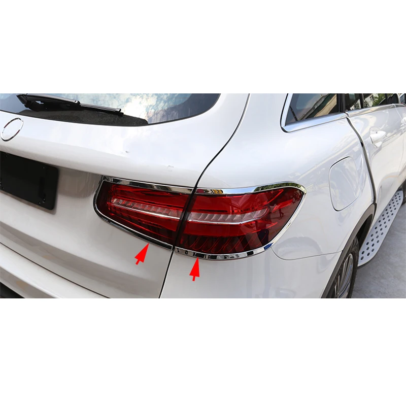 4 шт. хромированные задсветильник фары для Mercedes Benz GLC Class X205 2016 2017|rear cover|trim covertrim chrome