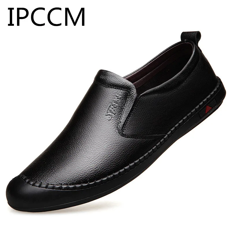 IPCCM Autumn New Fashion Breathable Leather Handmade Men's Casual Soft Bottom Comfortable Slip Light And | Обувь