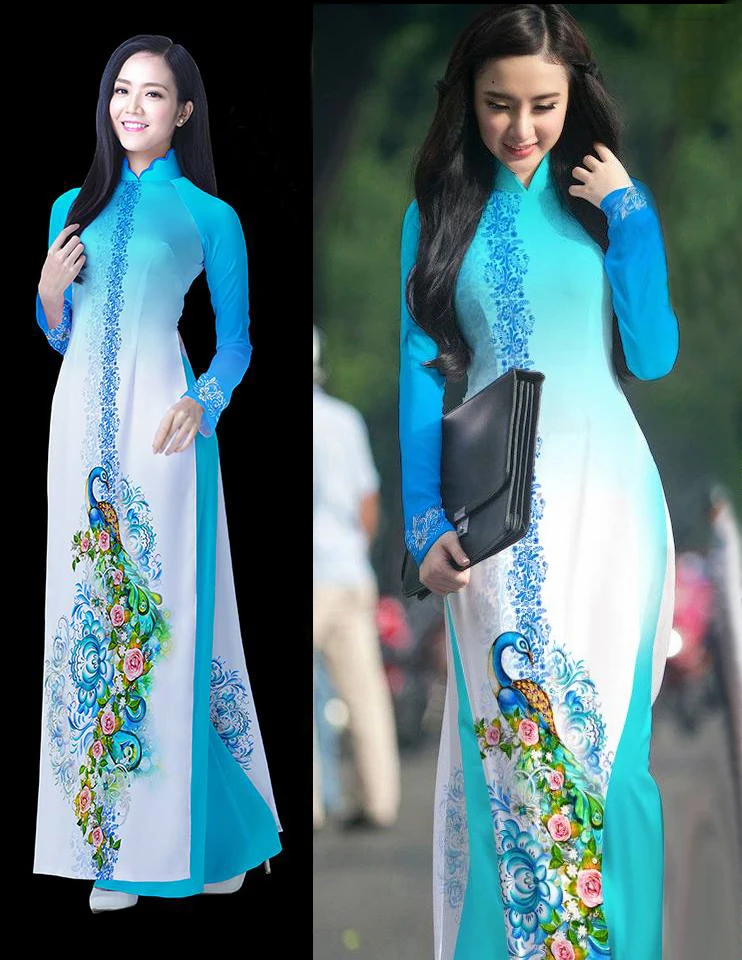 Женское платье Ципао aodai вьетнамское традиционное современная одежда для женщин