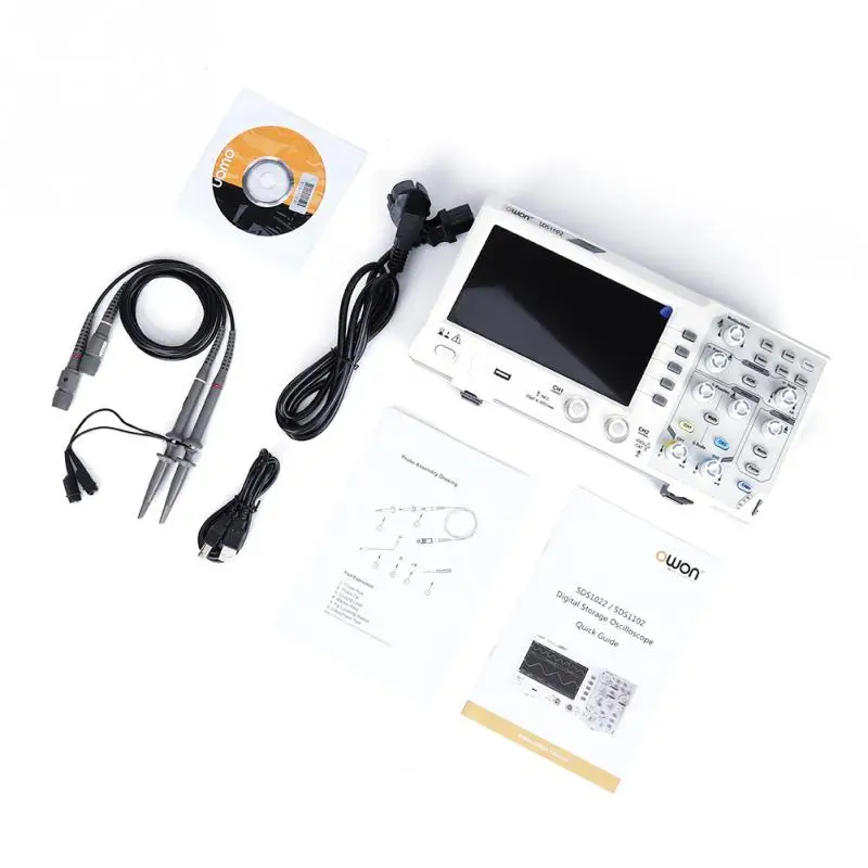 OWON SDS1102 SDS1202 осциллограф 2 канальный цифровой осциллографы 100 МГц полоса