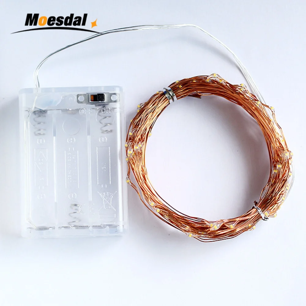 Moesdal Батарея LedString свет 2 м 5 10 3 * AA работает гирлянда открытый домашние