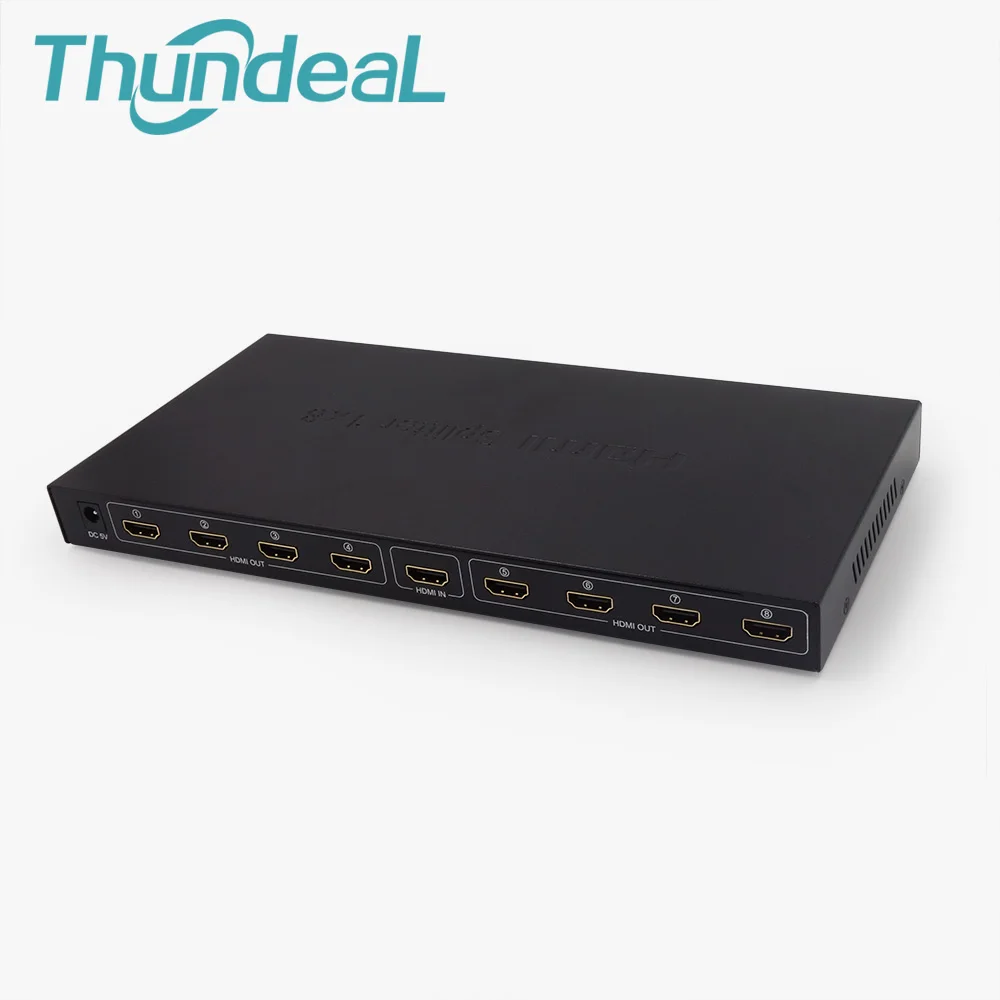 Для HDTVDVD 1080P 2K * 4K Video HDMI 1X8 Split 1 в 8 Out Full HD ter двойной дисплей Источник питания без