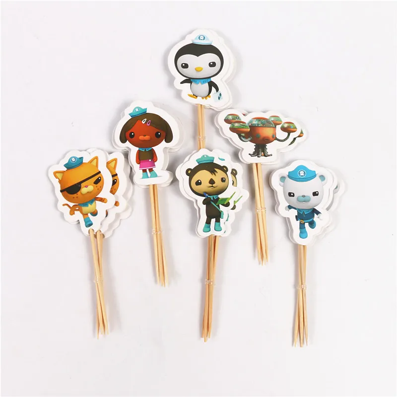 24 шт. octonauts капитан барнакс квазий песо конфеты бар кекс pick Беби Шауэр детский