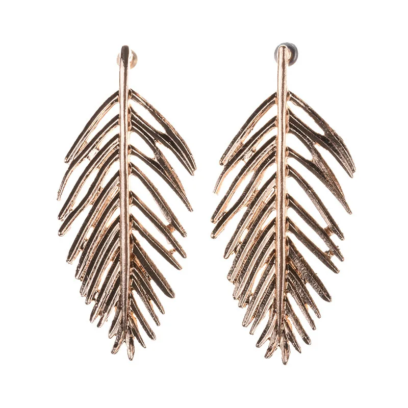 Винтаж Boho геометрический Gold Leaf себе серьги для Для женщин Модные украшения сплав
