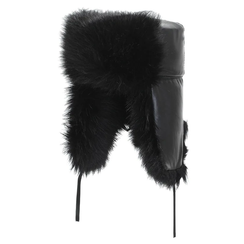Adult Winter Warm Lei Feng Hat Men's Leather Ear Protection Hat Man Lady Winter Cap Ear Bomber Hats Warm Hat