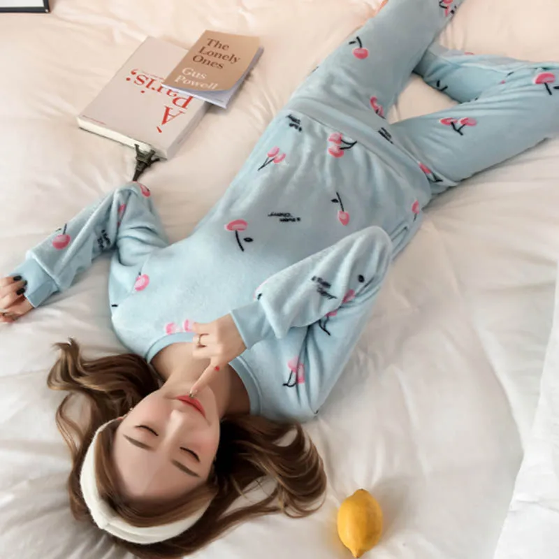 MJ076A Korean Kigurumi Flannel Pizama Damska Pyjamas Women Pajamas Pijama Mujer Pigiama Donna Pyjama Femme Pyama Woman | Женская одежда