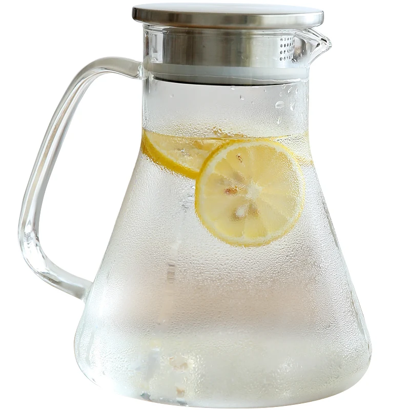 

1300ml Japanese Style Simple High Capacity Heating Kettle Heat Resistant Glass Lemon Flower Teapot Fruit Juice Afternoon Tea Pot
