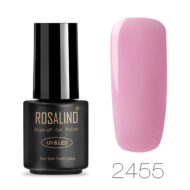 2455 ROSALIND УФ набор гель-лаков для ногтей для маникюра чистый цвет гель-лаки Hybird Nails Art полуперманентный замачиваемый Гель-лак - Цвет: 2455