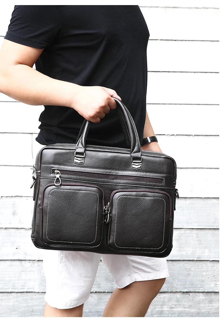 

New Luxury Leather Business Men's Briefcase Lager Male Fashion Shoulder Bag Men Messenger Bag Boy Casual Tote Computer Bag
