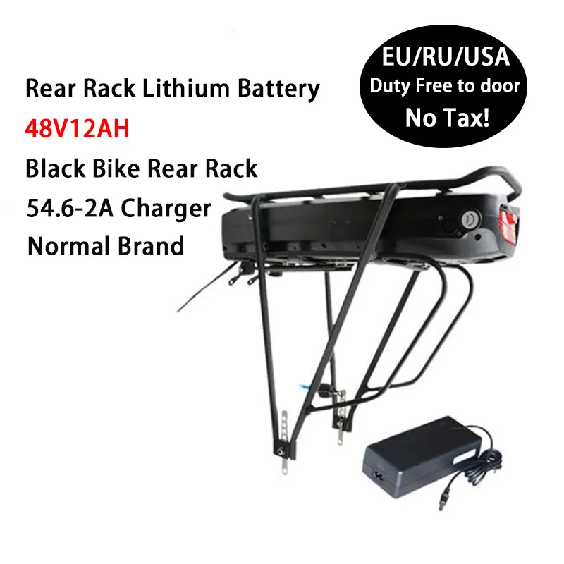 48V12AH With Rack Электрический велосипед eBike 48V 52V 250 w-1000 w 48V 21AH с задней батареей Bafang BBS01 BBS02 - Цвет: 48V12AH With Rack