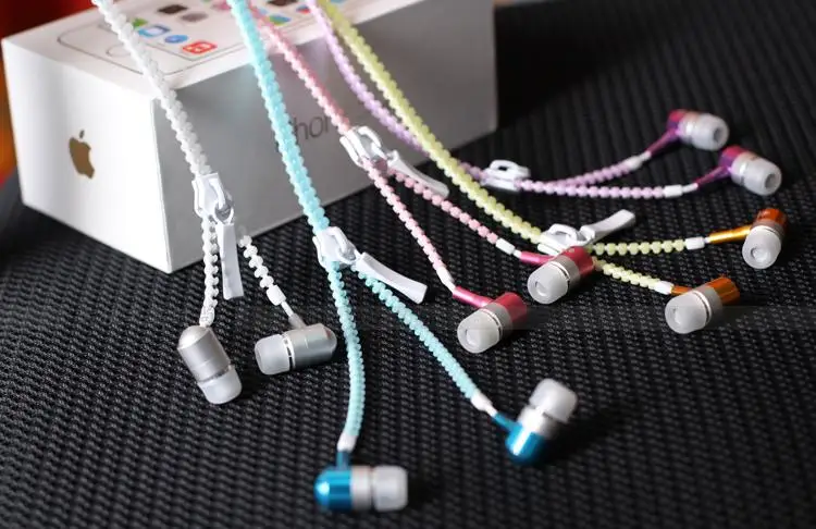 Светящиеся наушники-вкладыши с металлической молнией наушники видимым потоком