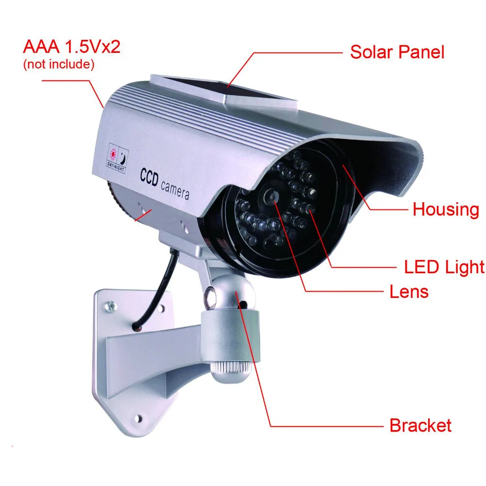 

New Solar Power Dummy CCTV Camera Fake Camera Monitor Waterproof Outdoor Surveillance CCTV Camera