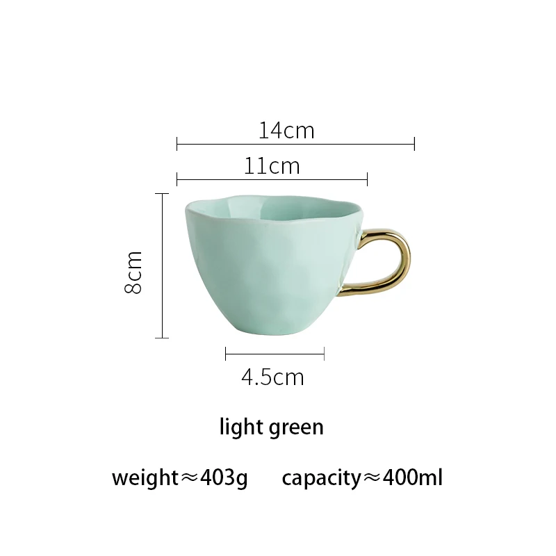 MDZF SWEETHOME Marble Ceramic Mug Gold Rim Coffee Milk Cup for Office and Home Perfect Gift for Family and Friend - Цвет: light green