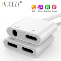 accezz 2 in 1 audio adapter for iphone xs max xr x 7 8 plus ios 12 3 5mm jack dual lighting earphone adapter aux cable splitter