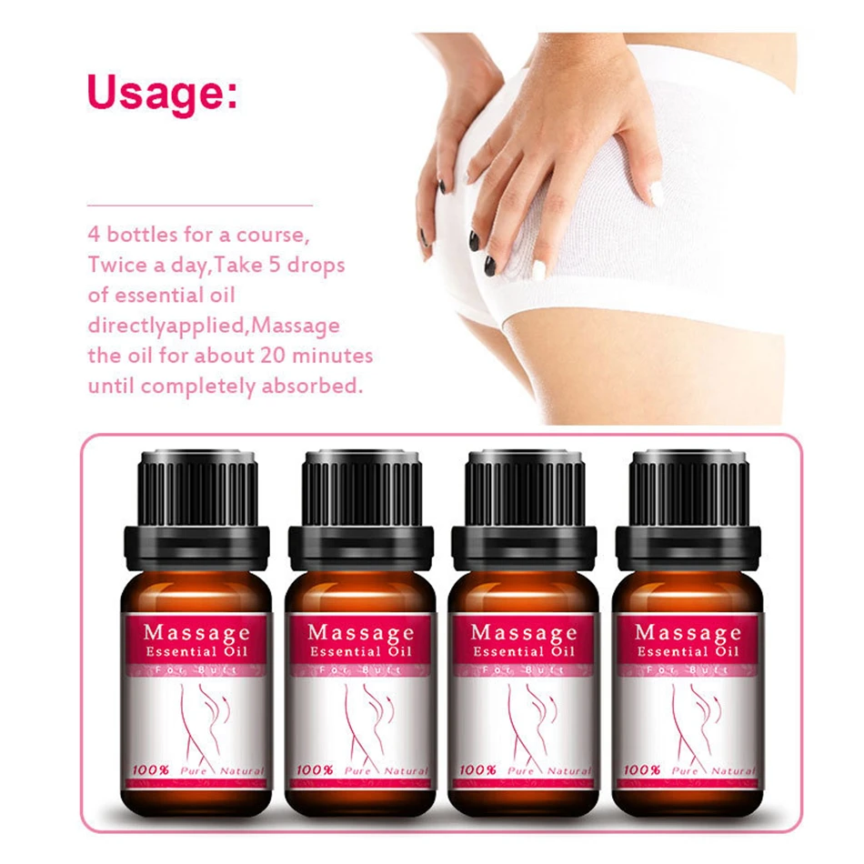 

4Pcs Bigger hips Butt Enlargement essential oil 10ml Enhancement Buttocks Lift Shaper ass Enhancement cream,enhance breasts oil