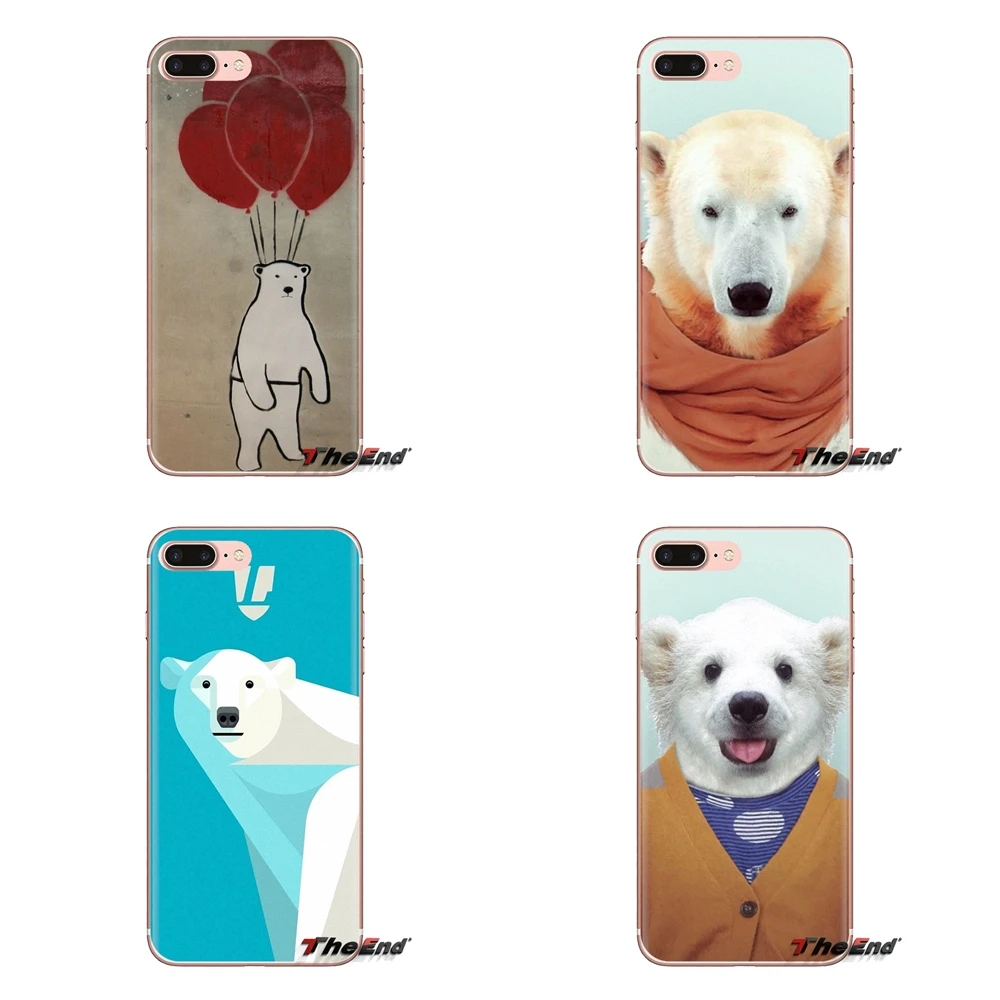For Huawei G7 G8 P7 P8 P9 P10 P20 P30 Lite Mini Pro P Smart Plus 2017 2018 2019 lovely white polar bear Silicone Phone Skin Case |