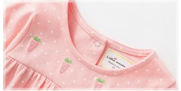 Комплекты детской одежды Little maven Осеннее хлопковое Брендовое платье в горошек с