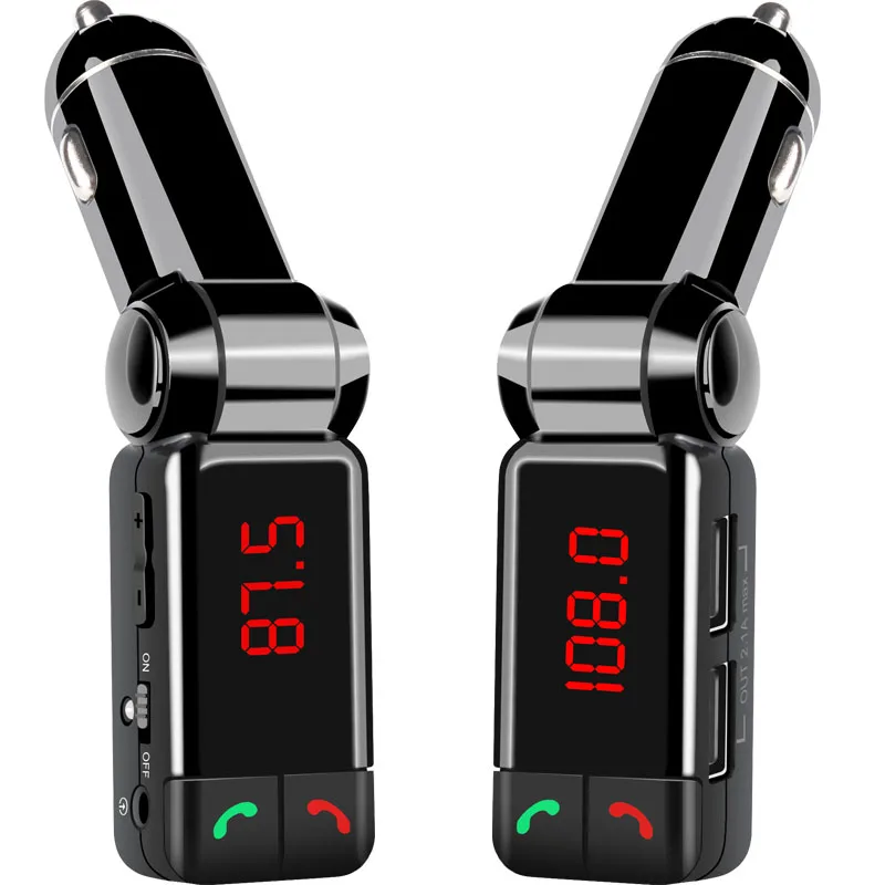 ЖК-дисплей Дисплей dual Car Зарядное устройство MP3 аудио плеер Bluetooth fm-передатчик