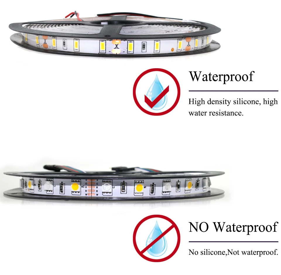 DC 12V Светодиодная лента RGB 5050 водонепроницаемая 1-5 M 60 Led/M светодиодная лампа