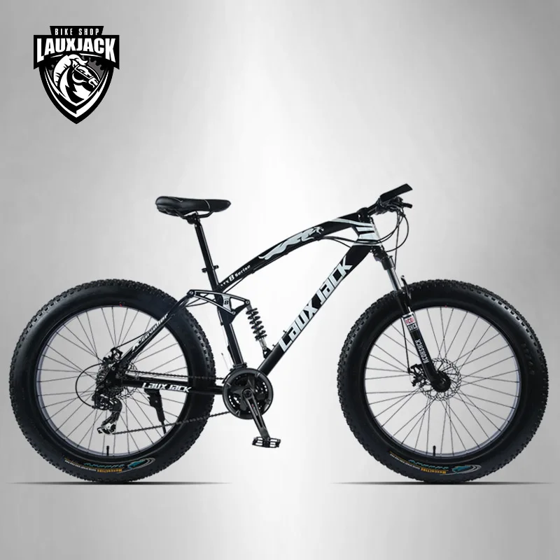 LAUXJACK горный фэтбайк велосипед 26&quotх4 0 колеса SHIMANO 24 скорости двухподвесная